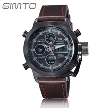 Leather Quartz Watch Men Luxury Brand Sports Dive LED