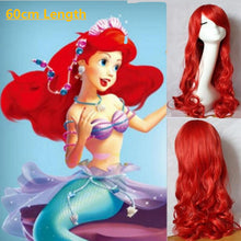 THE LITTLE MERMAID ARIEL Curly wave red wigs