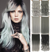 Grey Hair Extension Heat Resistant Synthetic Hair