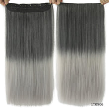 Grey Hair Extension Heat Resistant Synthetic Hair