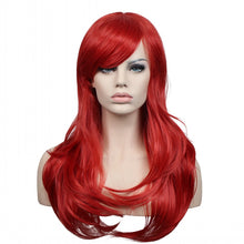 Long Black/red/silver synthetic hair wig