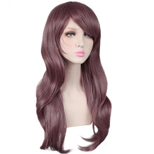 Long Black/red/silver synthetic hair wig